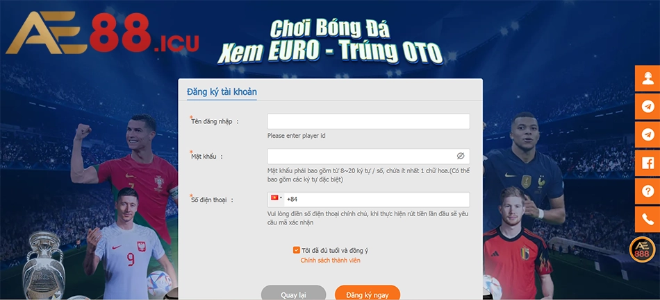 những Điều kiện tham gia cá cược tại AE888